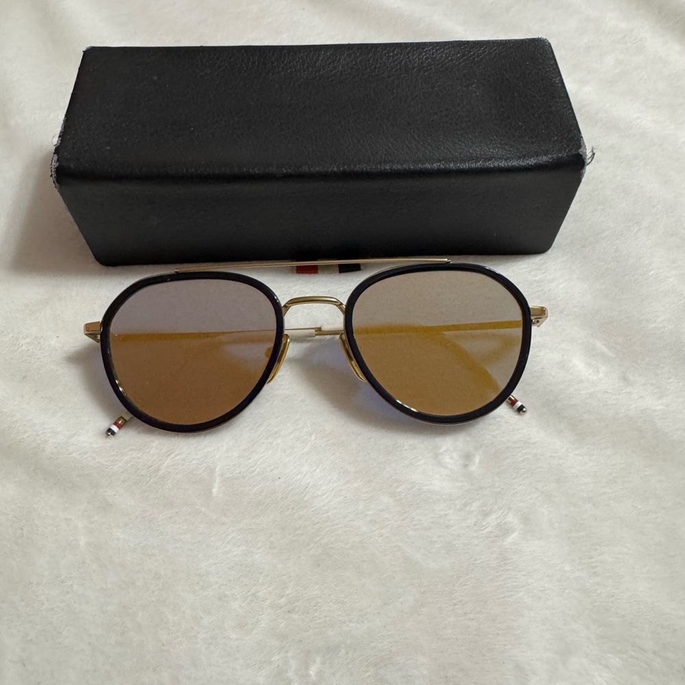 Thom browne sunglasses gold navy